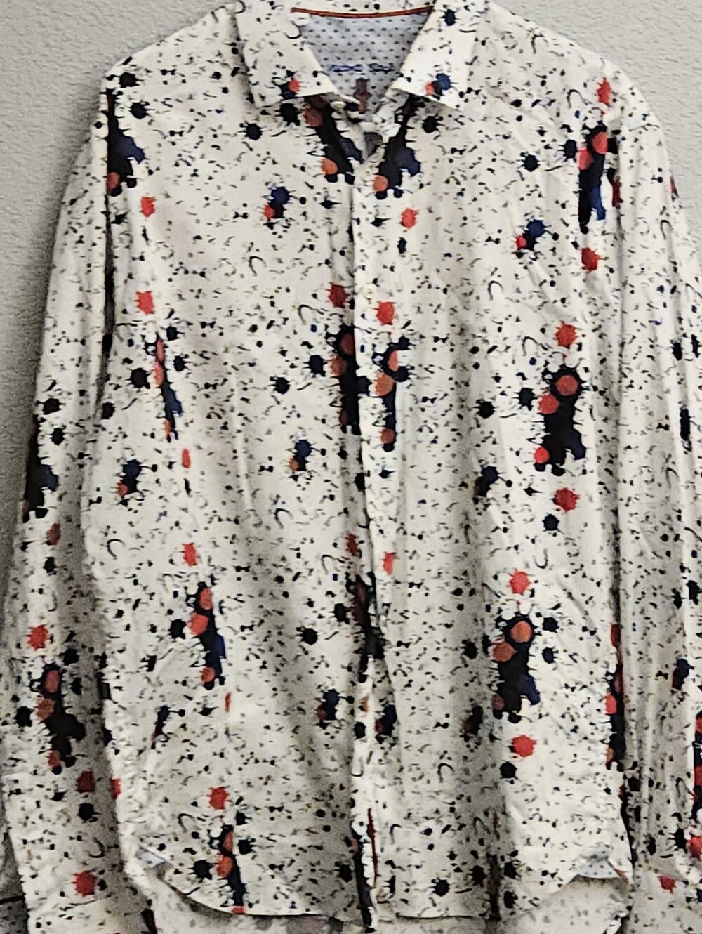 Luchiano Visconti Black - "My Favorite Shirt" Splatter Button Up - Mens Size XL